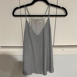 Black and white spaghetti strap tank